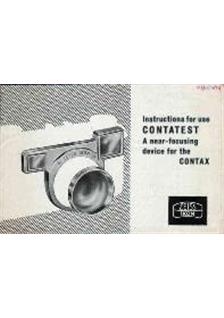 Zeiss Ikon Contax Accessories manual. Camera Instructions.